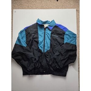 Vintage MR GOODWRENCH GM 80s 90s Windbreaker Jacket Green Blue Black